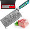 H.maker Chinesisches Damast Hackmesser Küchenmesser, 17.6 cm Professionelles Asiatisches Fleischmesser, 67 Schichten Damaststahl Fleischbeil Damast Kochmesser mit Ergonomischer Griff