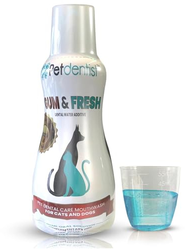 Petdentist GUM & FRESH - Enjuague bucal con aditivo para agua dental, cuidado suave de higiene bucal para perros y gatos, fácil limpieza de la placa de los dientes, aliento fresco y salud de las