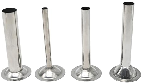 Saihisday Stainless Steel Sausage Stuffer Tubes Food Meat Grinder Attachment Stainless Steel Sausage Stuffer Tubes for Meat Grinder Set of 4 (#8)
