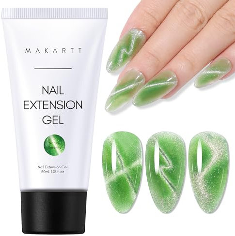 Makartt Poly Nail Gel - 50ml Cat Eye Extension Gel Farben Nägel UV Aufbaugel und Nagelverlängerung Gel für Starter Nageldesign DIY Maniküre Geschenk, Nature Serenity