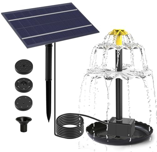 Bomba De Agua Solar Para Estanque, Fuente De Agua Decorativa, Fuente Solar Jardin Exterior, Bomba Solar Para Fuente De Agua, Bomba Agua Con Panel Solar Terraza Jardín Cascada Baño De Pájaros (2.5W)