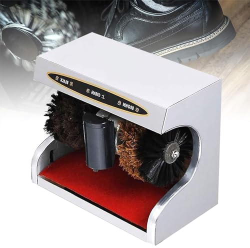 Miuxe Cireuse De Chaussures Automatique pour Hall D'entrée D'hôtel – Cireuse De Chaussures Électrique Publique en Titane avec Brosse Douce Et Dure Kit De Nettoyage De Chaussures Induction Automatique