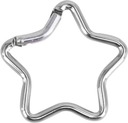 Silver Carabiner Clip Star Shaped, Climbing Buckle Aluminum Alloy Heavy Duty Keyring Hook for Camping Fishing Hiking Traveling Spring Loaded Carabiner Accessory and Keychain Carabiners Accessories
