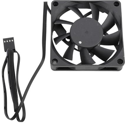 Annadue 70mm Computer Case Fan, Low Noise Dual Ball Bearing Cooling Fan Replacement, 4 Pin PWM Intelligent Temperature Control DIY PC Computer Case Fan
