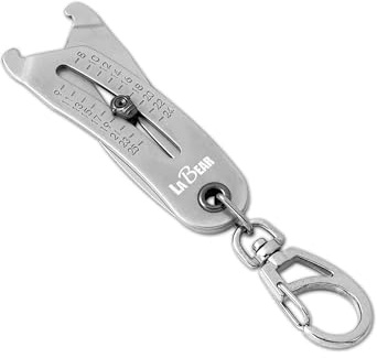 LABEAR Bolt Size Finder Tool Keychain, SAE and Metric 5/16 Inch to 1 Inch 8 to 25mm Nut and Bolt Head Gauge, Pocket Wrench and Socket Size Finder for Mechanics, Garage and DIY