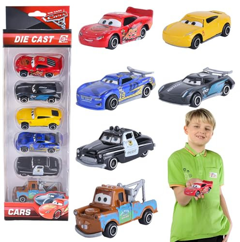 Amazluck Cars Spielzeug Geschenkset, 6 Stück Kleine Spielzeugautos Mini Auto Set Wheels Autos Mini Cast Spielzeugautos Set Spielzeug Autos ab 3 4 5 Jahren für Kleinkinder Jungen Car Spielzeugauto
