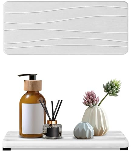 2PCS Water Absorbing Stone Tray, Fast Drying Stone Sink Tray, Water Absorbent Diatomite Trays, Stones Soap Trays, Diatomite Coasters for Kitchen Sink Bathroom Counter, Hand Soap Dish & Holders