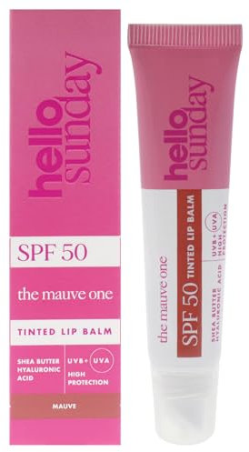 Hello Sunday The Mauve One 15ml | SPF 50 Hydrating Tinted Lip Balm | Winter Lip Care with Mauve Tint & Gifting Idea