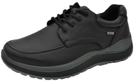 G Comfort R-1283-S Chaussures de sport pour homme pieds larges et sensibles, semelle extérieure légère et antidérapante, résistante à l'eau. Modèle R-1283-S Couleur : marron, Noir , 45 EU