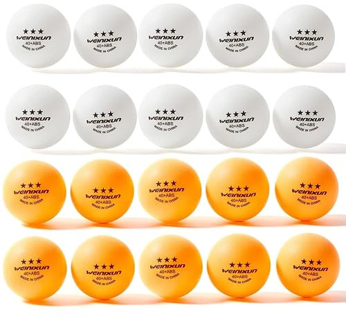 Tokaneit Balle de Tennis de Table Poly 40+ de Qualité, Balles de Tennis de Table 3 Star, 10 Blanc, 10 Orange, Couleurs Mélangées, Balle de Jeu, Balle d'entraînement, Caractéristiques de Jeu Idéales