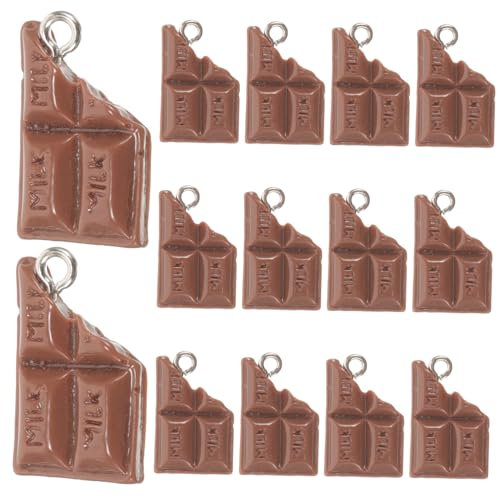 Tofficu 20stücke Teiliges Realistische Schokoladenanhänger Aus Resin DIY Schmuckzubehör Für Halsketten Ohrringe Schlüsselanhänger Kreative Charms Für Selbstgemachten Schmuck