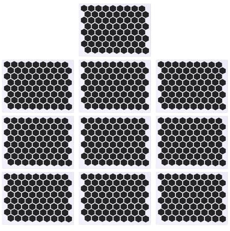Anti Slip Grip Tape for Gaming Mouse, 10 Pcs Mouse Grip Tape Hex Shape Super Thin Sweat Absorbing Anti Slip Black Acrylic Grip Sticker for Phone Keyboard Professional Mice Upgrade