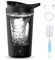 XPJBKC Shaker Electrico, Protein Shaker, Portable Blender Bottle, Botella Batidos Proteinas con Cepillo, Mezclador Proteinas para Batidos de Proteínas, Sin BPA, 450ml, Negro
