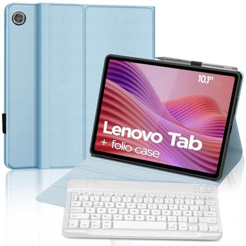 FOGARI Clavier pour Lenovo Tab 2025 10.1''(TB-311FU/TB-311XU) - AZERTY Français Bluetooth Clavier pour Lenovo Tab 10.1 Pouce, Bleu