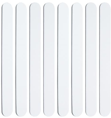 Professional Nail Files, 100/180 Grit Nail Files Set, 8Pcs Manicure Tools, Fingernail Buffers, Double Sided Emery Board Fingernail Styling Set Pet Grooming Tool - White