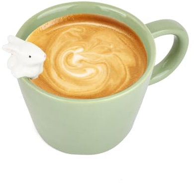 Culinavog Tasses En Forme De Lapin, Tasse En Céramique 3d En Forme De Lapin, Tazza Coniglio 3d Tazza, Tasses De lapin, Cadeau Mignon De Pâques, Cadeau Amusant Pour Femme (Vert, 400ml)