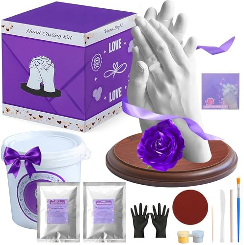 3D Hand Casting Kit with All Tools & Supplies Perfect Personalized Valentine's and Engagement Gift Creative Craft Kits for Adults Ideal Birthday and Boyfriend Gift for Him Her Couples & Friends