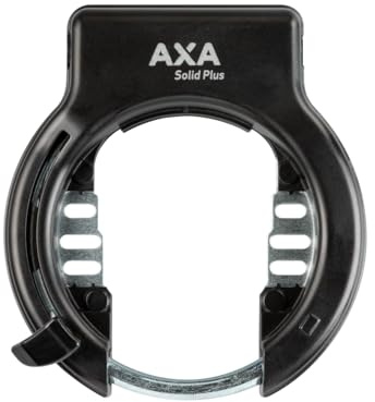 AXA Solid Plus Rahmenschloss Retractable – Sicherheitsstufe 11 – Breite Öffnung 57 mm – Einsteckkette Kompatibel – Schlüssel ist abziehbar – Schwarz
