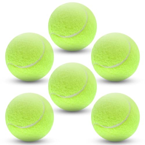 Leyrens 6 Stück Freizeit-Tennisbälle, Training Tennis Tennisbäll Kinder, Gute Elastizität, Performance und Haltbarkeit, für Tennisunterricht, Turniere, Anfänger Spaziergänge mit dem Hund