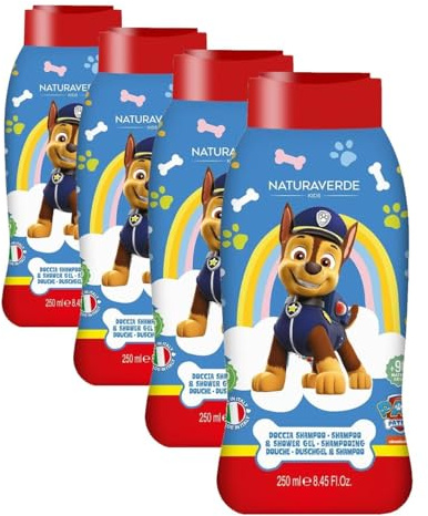 Paw Patrol Shampoo and Shower Gel by Natura Verde for Kids - 8.45 oz Shower Gel (Lot de 4)