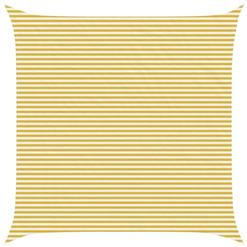 vidaXL Telo Ombra Giallo e Bianco 6 x 6 m HDPE