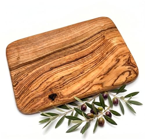 Frühstücksbrettchen, Olivenholz - Hochwertiges Vesperbrett als individuelles Geschenk (Blanko)