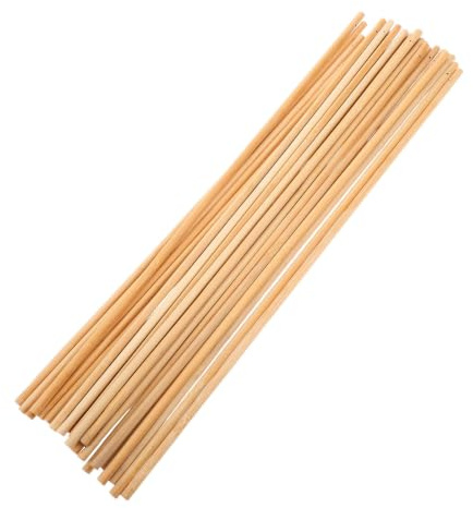 CALLARON 25pcs Bamboo Crafting Sticks Round Dowels Smooth Surface and Sturdy Build, Lightweight Unfinished Rods for Festival Decorations and Photo Booth Props, Easy Cutting and Forming