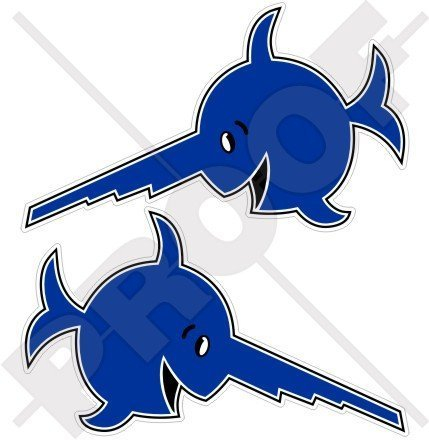 LACHEN SAWFISH Emblem Deutsches U-Boot WW2 137mm Auto & Motorrad Aufkleber, x2 Vinyl Stickers