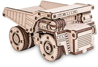 EWA EcoWoodArt 3D Holzpuzzle für Jugendliche und Erwachsene - Mechanischer LKW BELAZ Mini-Modell - DIY-Bausatz, Souvenir, Selbstmontage, kein Kleber erforderlich