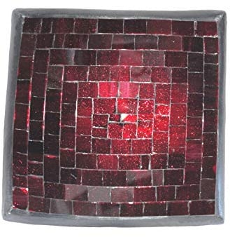 Deko - Schale Glasmosaik eckig 15 cm, rot glitter