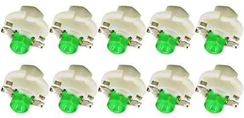 Taben – Lot de 10 ampoules LED B8.4D COB-1SMD 12 V pour tableau de bord de voiture, tableau de bord, tableau de bord, lumière clignotante blanche