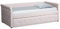Menzzo Garry Ausziehbares Einzelbett mit Stoffbezug Beige