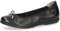 CAPRICE Damen Ballerinas aus Leder mit Schleife, Schwarz (Black Softnap.), 41 EU