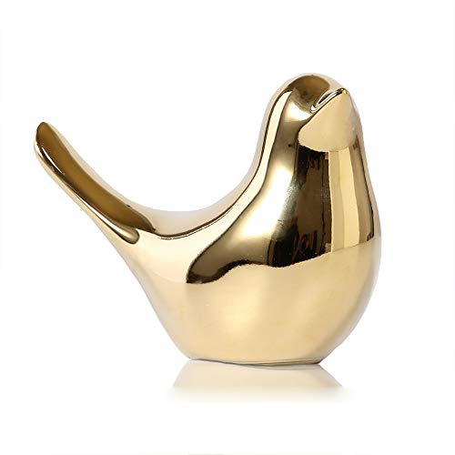 Small Animal Ceramics Statues Home Decor Modern Style Gold Decorative Ornaments for Living Room, Bedroom Office Desktop Bookshelf Shelf Corner Floating Shower Cube Ladder Display Shelf Decoration