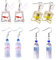 PPX 4 Pairs Funny Acrylic Goldfish and Water Bottle Pendant Earrings, Water Bag Shape Dangle Hook Earrings for Girls Women Bohemian Creative Unique