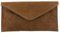 modamoda de T106 Damen Wildleder Rauleder Clutch Umhängetasche Abendtasche handmade in Italy, Farbe:Cognac