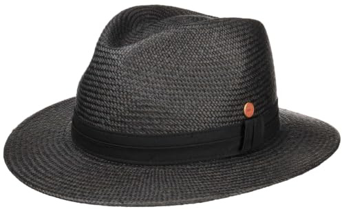 Mayser Gero Panamahut Strohhut Traveller Handmade Uni Garniturband Made in EU Damen Herren Sommer schwarz 60 cm