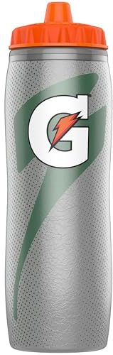 Gatorade Botella aislante para apretar, 30 onzas, plata, sin BPA, aislamiento de doble pared