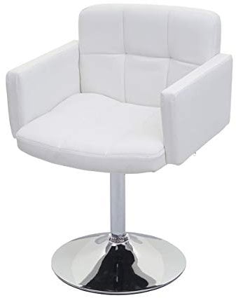 Mendler Esszimmerstuhl Orlando, Küchenstuhl Drehstuhl Stuhl, Kunstleder Chrom - weiß