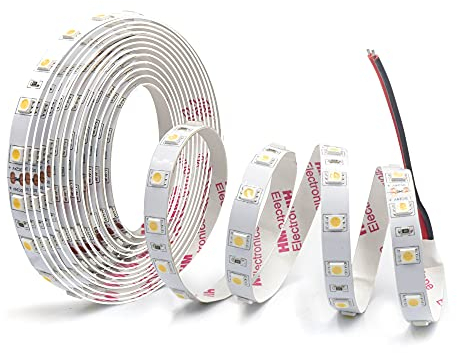 Arotelicht 5m LED Streifen 24V LED Strip warmweiß 3000K Lichtstreifen Lichterkette LED Band ohne Netzteil 5050 300LEDs Streifen DIY Bandleuchten dimmbar für Innendekoration