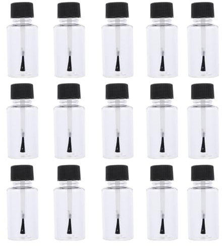 Lurrose Bouteilles De Vernis À Ongles Vides Transparentes Rechargeables Avec Pinceau 20 Pièces Conteneur Pour Fournitures De Nail Art Et Manucure Pour Bricolage De Couleurs Assorties