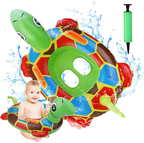 Anneau de Natation pour Bébé, Bouée Siège De Piscine Bouée Gonflable Flotteur de Natation bébé Flotteur de Piscine Bouée en Forme de Tortue Aide à la nage pour Enfant 6 Mois à 3 Ans
