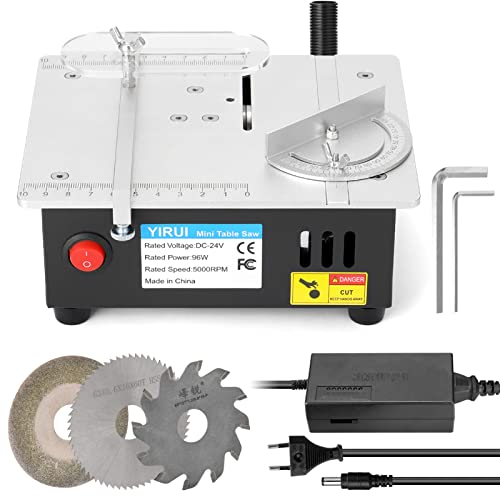 Lechnical Mini sierra de mesa multifuncional, sierras eléctricas de escritorio, pequeña herramienta de corte DIY para el hogar, máquina de torno para carpintería
