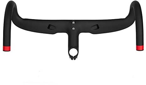 Rwlre Integrierter Lenker, 2022 Neue Schwarze Vollcarbon-integrierte Rennrad-Lenker Fahrradlenker Gebogene Lenker mit Vorbau 400/420/440 mm (Color : Black, Size : 440x80mm)
