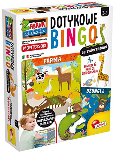 Lisciani Montessori Touch Bingo mit Tieren, Bingo, Kinderspiel, Montessori, 3+