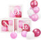 Party Dekoration für Mädchen, Jiosdo Ballon 'ONE' Boxen mit 24 Luftballon für Babyparty Geburtstagsdeko 1 jahr, Erster Geburtstag Hintergrund (Pink)