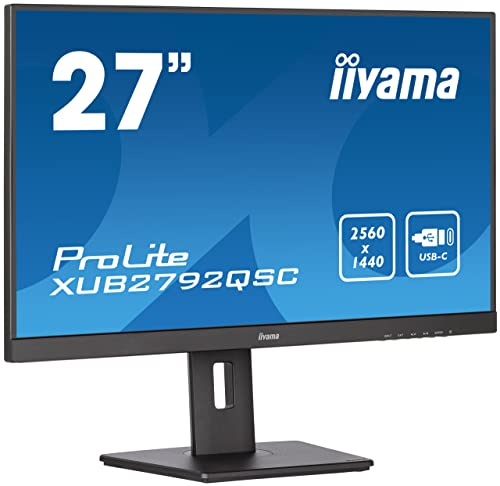PC -Bildschirm - IIYAMA Prolite XUB2792QSC -B5 - 27 WQHD - IPS Slab - 4 ms - 75Hz - HDMI / DisplayPort / USB -C / USB -Hub - ein
