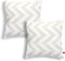 HAMUR HOME 2er Set Kissenbezüge 45x45 cm Boho Dekokissen Kissenbezug Sofakissen Dekorativ Couchkissen Kissenhülle Zierkissenbezug Set Kissen für Wohnzimmer Schlafzimmer (Line, Ecru)