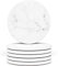 Naivasha Homeware Marble Coasters Set of 6 - Stunning Decorative Coasters in MATTE Finish, Elegant Stone with Cork Bottom - White Marble