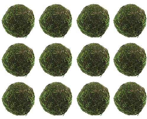 HOMSFOU 12pcs Decor Pot Green balls Supermarket balls Garden Moss Adornments Imitation balls Aquarium balls Bonsai Grass balls Set Wedding Foam